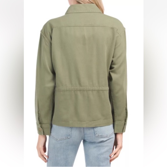 NWT Lucky Brand Cotton Olive Green Cinched Utility Jacket Women’s Size M - Picture 2 of 16